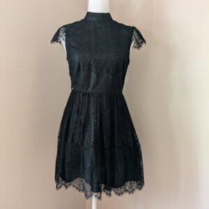 Black Lace Lacy Forever 21 A-Line Dress